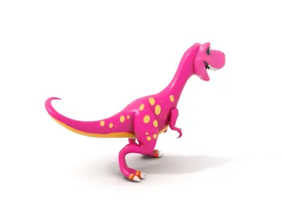 Playful Purple Dinosaur model pack Low-poly 3D model