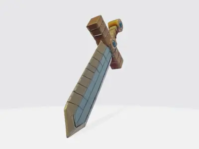 Lowpoly fantasy sword 3D model