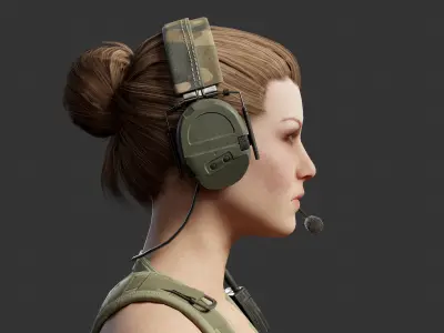 Female Soldier Low-poly 3D model purchase