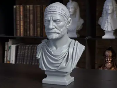 Hannibal Barca Carthaginian General Bust STL File 3D Printable 3D print model