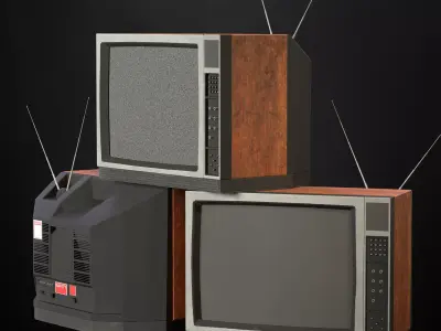 Old TV Low-poly 3D model