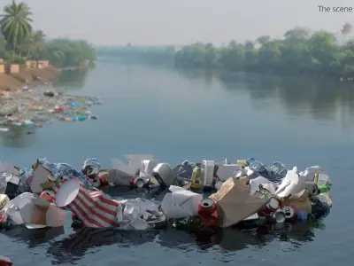 Floating Trash SOS Installation 3D model