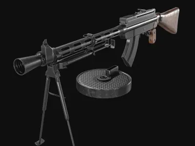 Lahti-Saloranta M26 LMG Low-poly 3D model