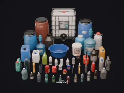 Industrial Storage Containers  Environment Prop Pack 3D model