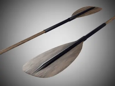 Boat Paddle Low-poly 3D model