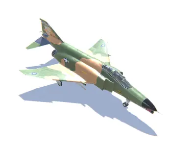 F-4 Phantom II Jet Fighter Aircraft Low-poly 3D model