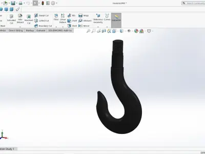 Crane hook assembly Free 3D model