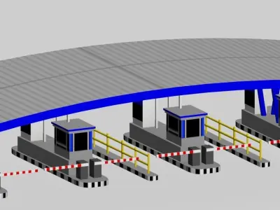 Toll Gate Low-poly 3D model