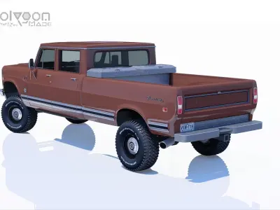 International Haervester Travelette Crew Cab Full Interior 3D model