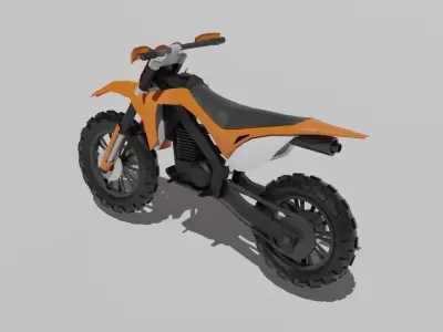 Low poly Dirtbike Orange 3D model