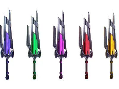 a set of cutting weapons Low-poly 3D model buy