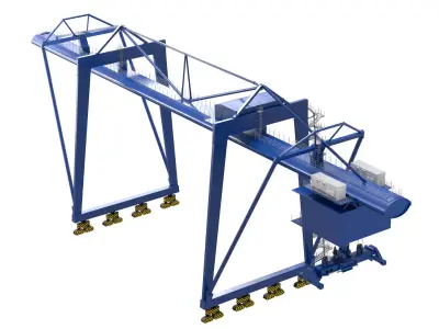 Container RTG Gantry Cargo Crane 3D model