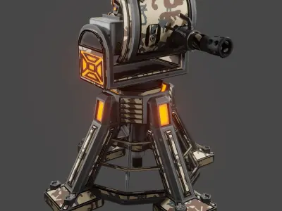 Missile Turret Low-poly 3D model purchase