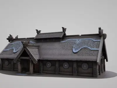  Medieval Viking village house 3D model Low-poly 3D model
