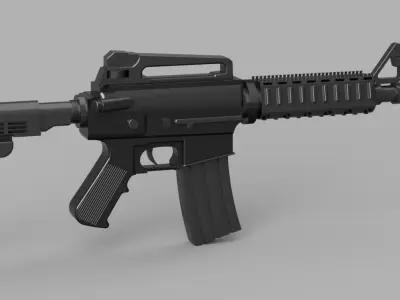 Assault rifle Low-poly 3D model