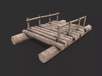 Medieval Environment Props 13 Rafts Pack Low-poly 3D model
