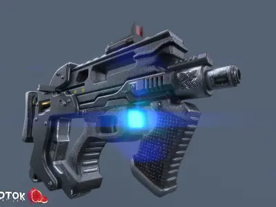 Rifle gun with lights Free low-poly 3D model