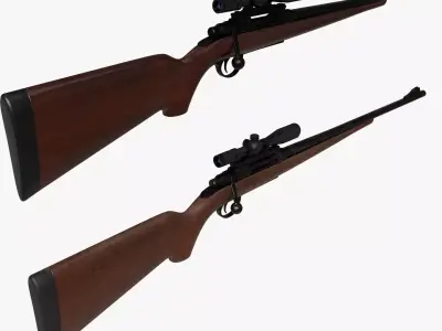 Realistic Hunter Gun Low-poly 3D model