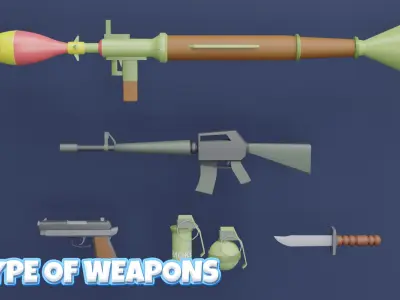 Toon Military Characters Low-poly 3D model