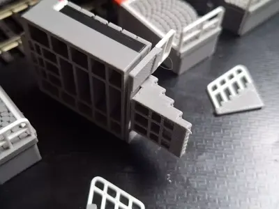 Single Edge Platform Crossings 1-87 FDM color 3D print model