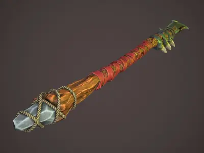 Warchif Polearm stylized game ready PBR low-poly Low-poly 3D model