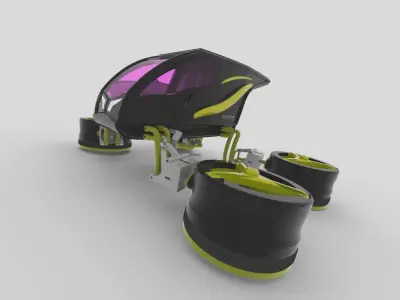 Futuristic Personal Quadropter Aircraft 3D model