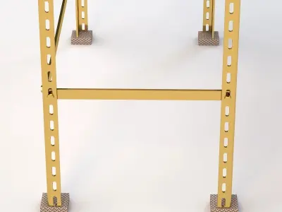 Scaffale D Arte Brass Desk 3D model