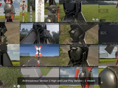 Andreaskreuz Version 2 High and Low-Poly Version 3D Model Pack