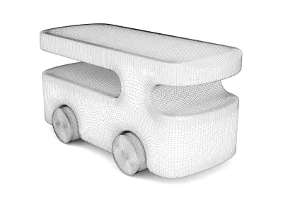Wooden toy bus 02 3D model