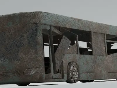 Game ready Abandoned damaged wrecked Vehicle collection model Low-poly 3D model