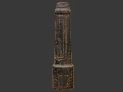 Rustic Cast Iron Bollard Low-poly 3D model