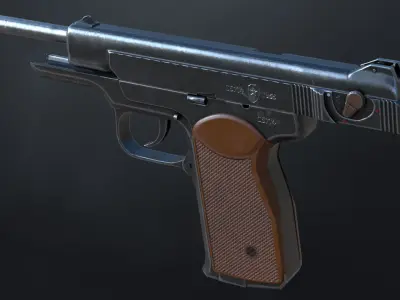 APS Stechkin automatic pistol Low-poly 3D model