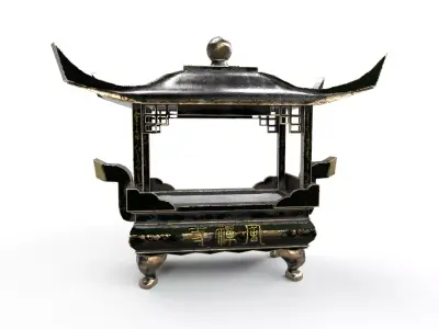 temple-square-censer chinese pagoda Low-poly 3D model