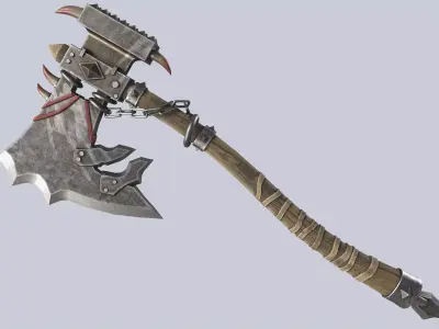 Orc axe Low-poly 3D model