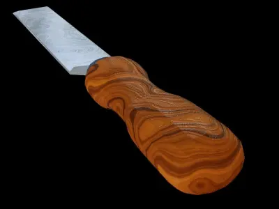 Onyx Damascus Chisel  Low-poly 3D model