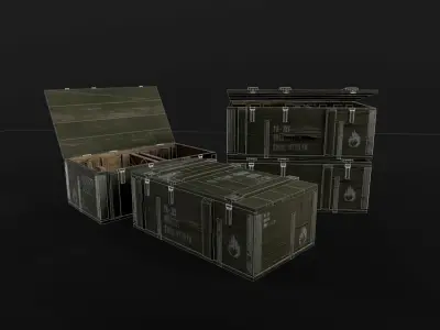 Ammo military box Low-poly 3D model