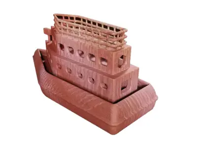 Classic Wooden Ship Low-poly 3D model