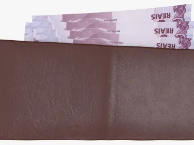 Brazil 5 Reais Wallet Money Purse 3D model