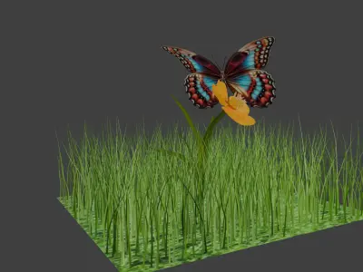 free decorative butterfly Free low-poly 3D model Free low-poly 3D model