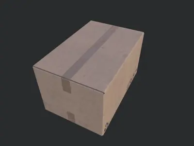 Cardboard Box 02 Low-poly 3D model