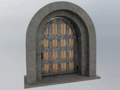 Old Stone Door Low-poly 3D model