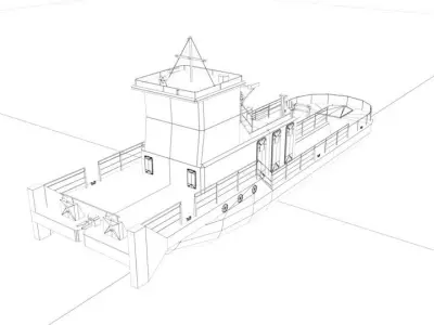 Tug Boat - Project R96  - USSR LowPoly Low-poly 3D model