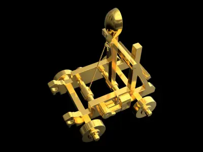 Golden Catapult 3D model