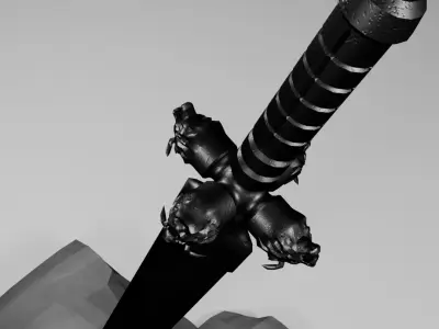 Blood Hound Sword Low-poly 3D model