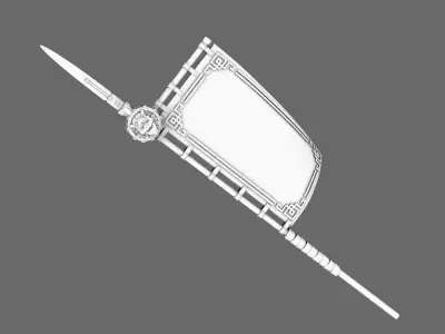 Cyber Samurai Sashimono Battle Flag NOHAND 3D print model