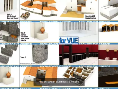 Ancient Greek Buildings 3D Model Pack purchase