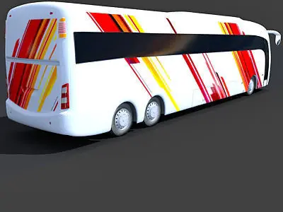 White Red Bus 2 3D model