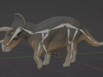 Triceratops Textured and Rigged Free low-poly 3D model