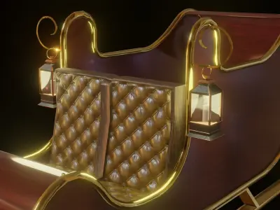 Christmas Sleigh Low-poly 3D model