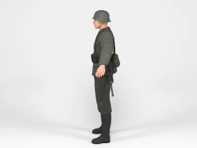 German Soldier 1 Low-poly 3D model